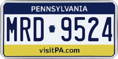 PA license plate MRD9524