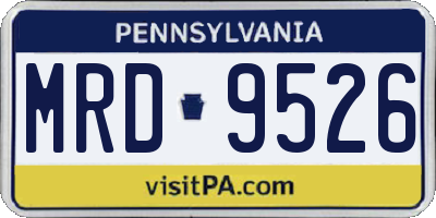 PA license plate MRD9526