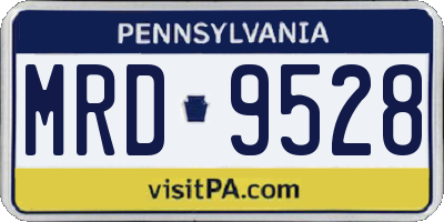 PA license plate MRD9528