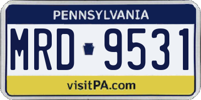 PA license plate MRD9531