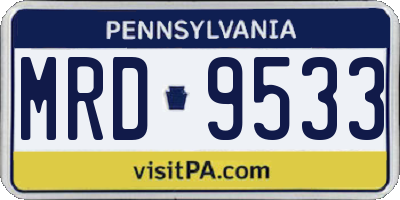 PA license plate MRD9533