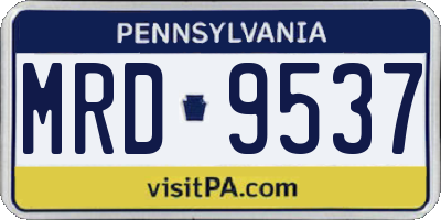 PA license plate MRD9537