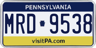 PA license plate MRD9538