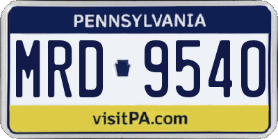 PA license plate MRD9540