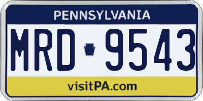 PA license plate MRD9543