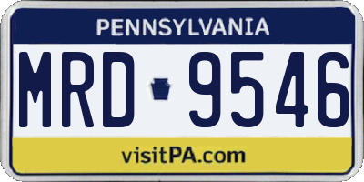 PA license plate MRD9546