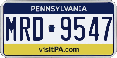 PA license plate MRD9547