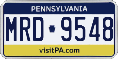 PA license plate MRD9548