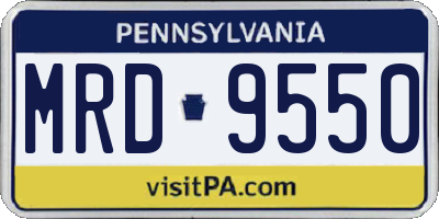 PA license plate MRD9550