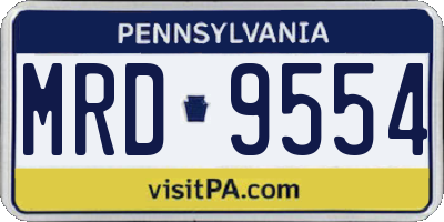 PA license plate MRD9554