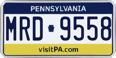 PA license plate MRD9558