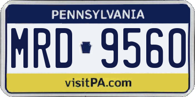 PA license plate MRD9560