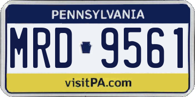 PA license plate MRD9561