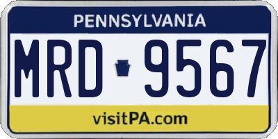 PA license plate MRD9567