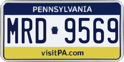PA license plate MRD9569