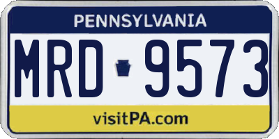 PA license plate MRD9573