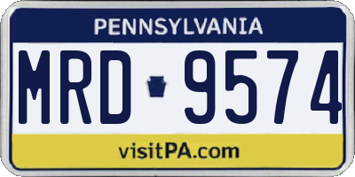 PA license plate MRD9574