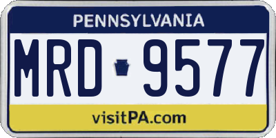 PA license plate MRD9577