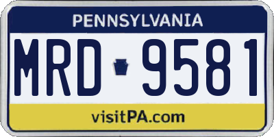 PA license plate MRD9581