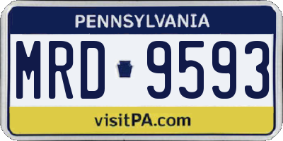 PA license plate MRD9593