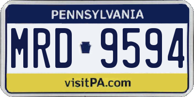 PA license plate MRD9594