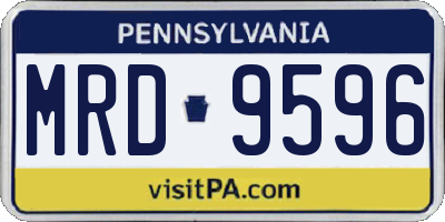 PA license plate MRD9596
