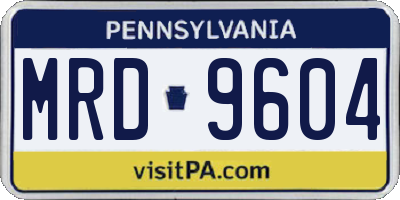 PA license plate MRD9604