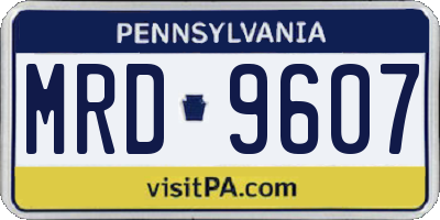 PA license plate MRD9607