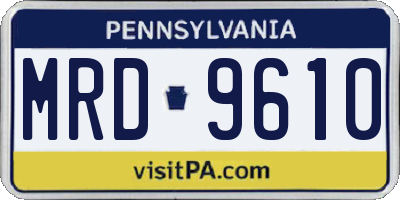 PA license plate MRD9610