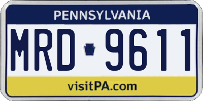PA license plate MRD9611