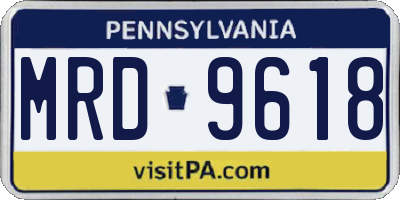 PA license plate MRD9618