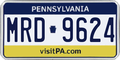 PA license plate MRD9624