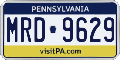 PA license plate MRD9629