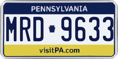 PA license plate MRD9633