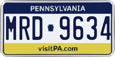 PA license plate MRD9634
