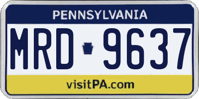 PA license plate MRD9637
