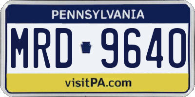 PA license plate MRD9640