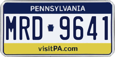 PA license plate MRD9641
