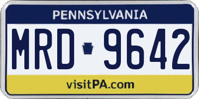 PA license plate MRD9642