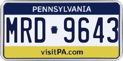 PA license plate MRD9643
