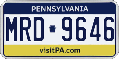 PA license plate MRD9646