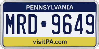 PA license plate MRD9649