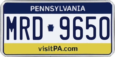 PA license plate MRD9650