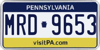 PA license plate MRD9653