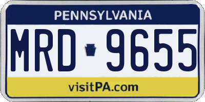 PA license plate MRD9655