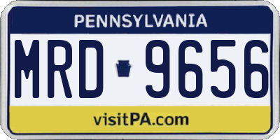 PA license plate MRD9656