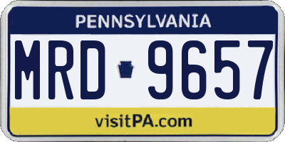 PA license plate MRD9657