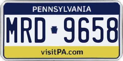 PA license plate MRD9658