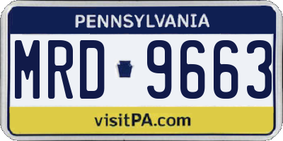 PA license plate MRD9663