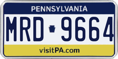 PA license plate MRD9664